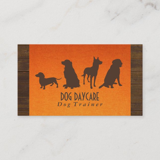 Canine Pack | Hundetraining (Holz und Stoff) Visitenkarte (Vorderseite)