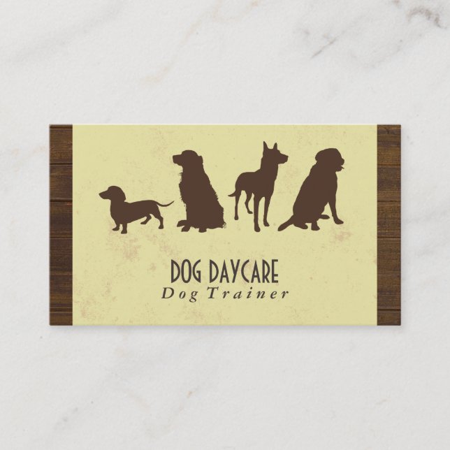 Canine Pack | Hundetraining (Holz und Stoff) Visitenkarte (Vorderseite)