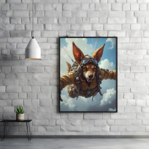 Canine Paratrooper: Einlegen, Sichern, Beutel Poster