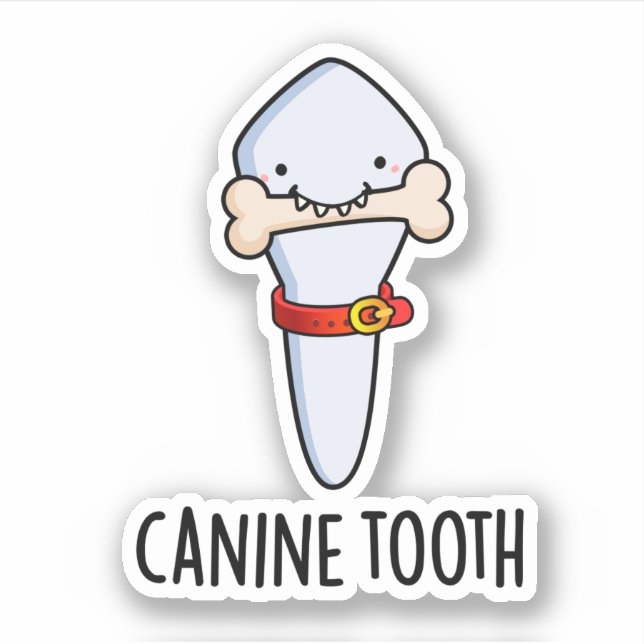 Canine Tooth Funny Dental Puff Aufkleber (Vorderseite)