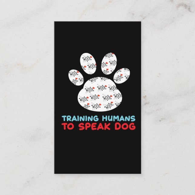 Canine Training Hund Trainer Welpe Hund Lautsprech Visitenkarte (Vorderseite)