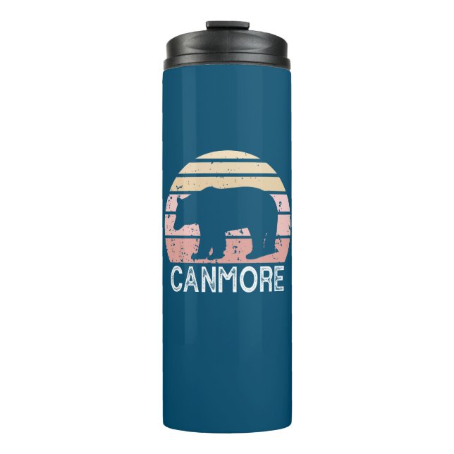 Canmore Alberta Retro Bear Thermosbecher (Vorderseite)