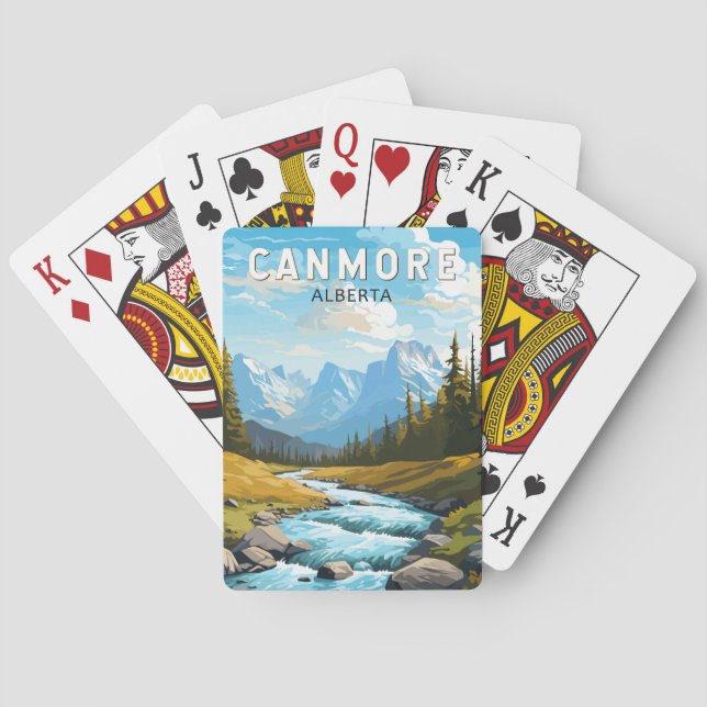 Canmore Canada Travel Art Vintag Spielkarten (Rückseite)