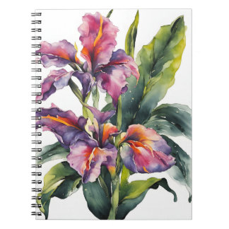 Canna - Aquarellblumen Notizblock