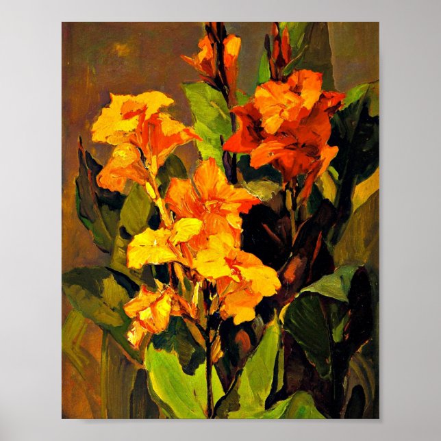 Canna Lilies, tableau floral de Franz Bischoff, (Devant)