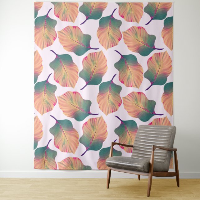 Canna Tropicanna Blätter in Pastel Wandteppich (Beispiel)