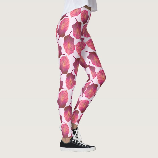 Canna Tropicanna Blätter in Rosa Leggings (Rechts)
