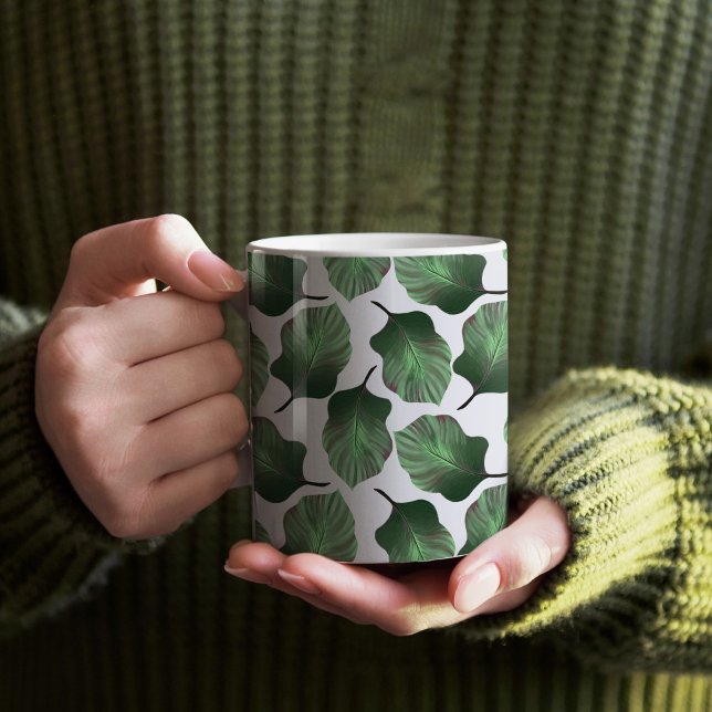 Canna Tropicanna Tropical Blätter, grün Kaffeetasse (Canna Tropicana Leaves Pattern Mug)