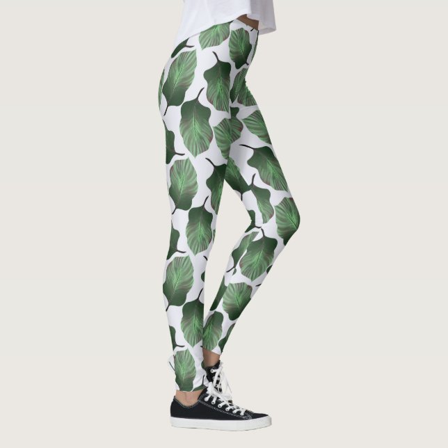 Canna Tropicanna Tropical Blätter, grün Leggings (Rechts)