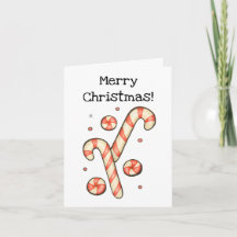 Canne à bonbon personnalisable - Carte de Noël joy