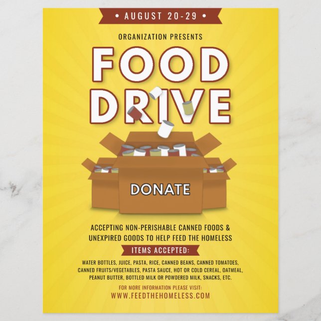 Canned Food Drive Füttre Obdachlosen Fundraiser Fl (Vorderseite)