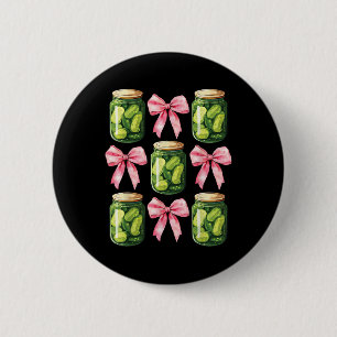 Canned Pickle Coquette Bows Niedlich Jar Girl Wome Button