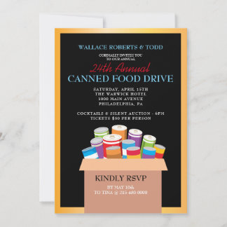 CANNEL FOOD DRIVE Auction Corporate Fundraiser Einladung