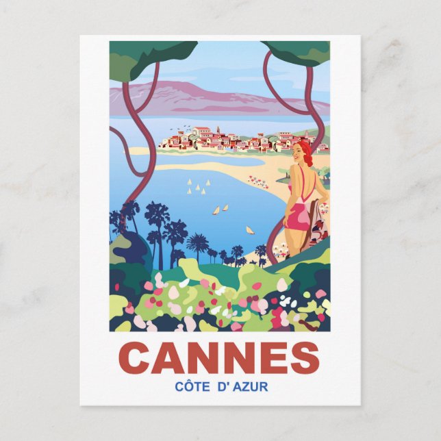 Cannes, Aussicht auf die Côte d'Azur Postkarte (Vorderseite)