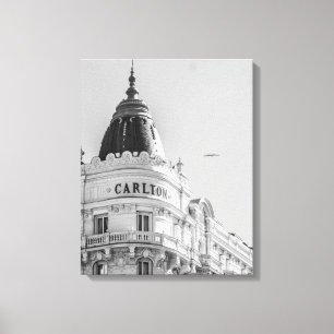 Cannes bnw Foto von Carlton Hotel Leinwanddruck