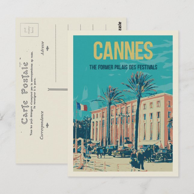Cannes Cote d'Azur Frankreich, Palais des Festival Postkarte (Vorne/Hinten)