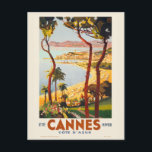 Cannes - Côte d'Azur Frankreich Vintage Poster 193 Postkarte<br><div class="desc">Vintage Reiseplakat aus Cannes, Frankreich. Cannes - Côte d'Azur - été, Hiver. Veröffentlicht 1935. Bitte beachten Sie, dass unsere Plakate hochwertige Reproduktionen sind, die auf beruflichen, hochauflösenden Scans der Originale basieren. Bei unserem manuellen Retuschierprozess werden keine Filter verwendet, die originale Details oder Texturen entfernen, die Sie im Original sehen können....</div>