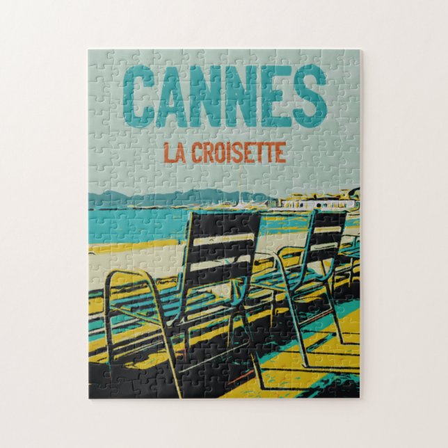 Cannes Côte d'Azur La Croisette Illust Frankreich (Vertikal)