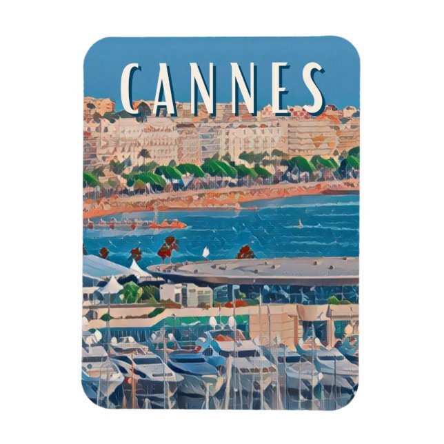 CANNES Foto Vintage Magnet (Vertikal)