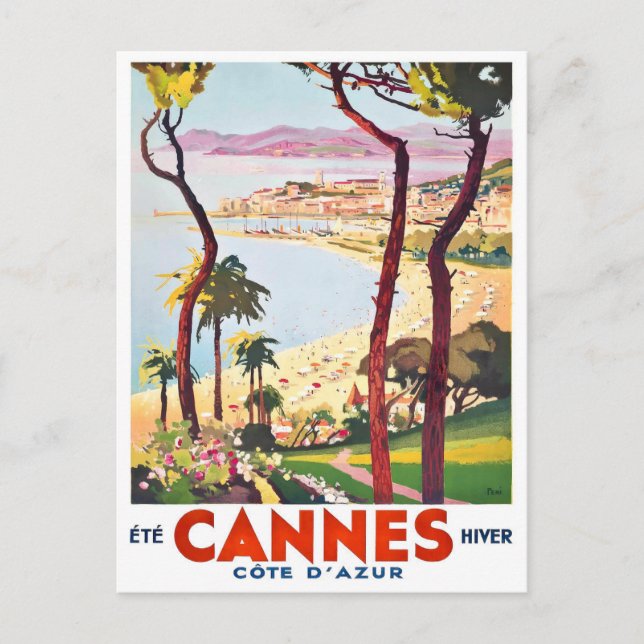 Cannes France Vintage Postkarte (Vorderseite)