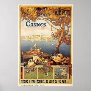 Cannes Frankreich Vintage-Reiseplakat-Druck Poster