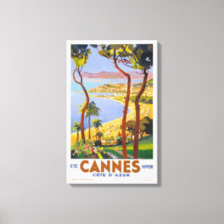 Cannes Vintage Travel Poster Leinwanddruck