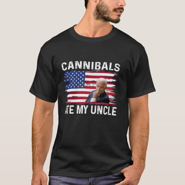Cannibals Ate My Onkel Joe Biden Sprichwort 2024 V T-Shirt (Vorderseite)