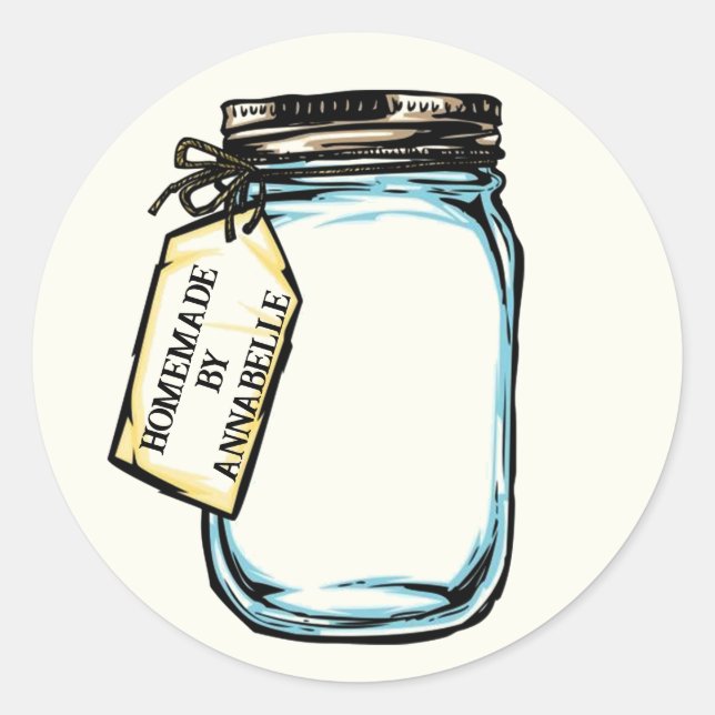 Canning Jar personalize Runder Aufkleber (Vorderseite)