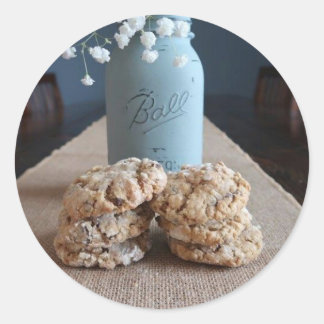Canning Jar und Cookies Runder Aufkleber