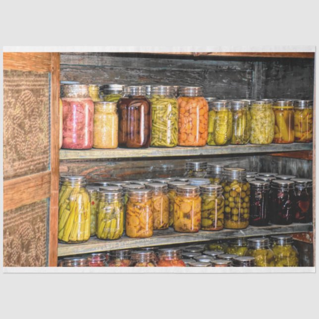Canning Mason Jars Shelf Dekoupage Tissue Paper Seidenpapier (Vorderseite)