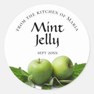 Canning Round Label Mint Gelly Green Apfel Runder Aufkleber