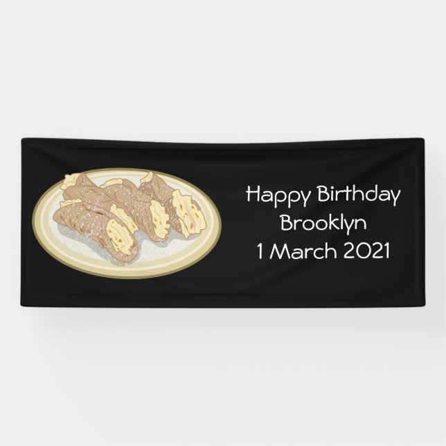 Cannoli-Cartoon-Abbildung Banner (Horizontal)