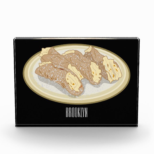 Cannoli-Cartoon-Abbildung Fotoblock (Vorderseite)