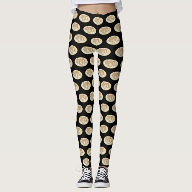 Cannoli-Cartoon-Abbildung Leggings (Vorderseite)