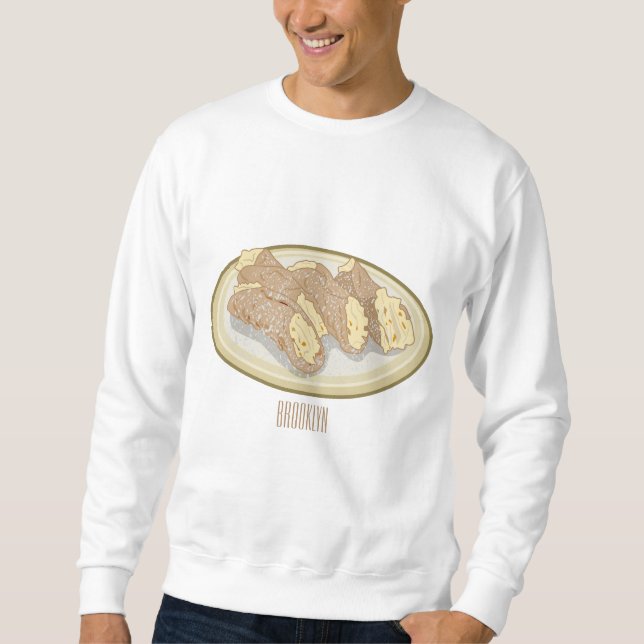 Cannoli-Cartoon-Abbildung Sweatshirt (Vorderseite)