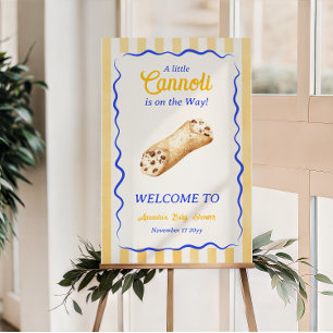 Cannoli Gelb Blau Italienische Baby Shower Willkom Poster