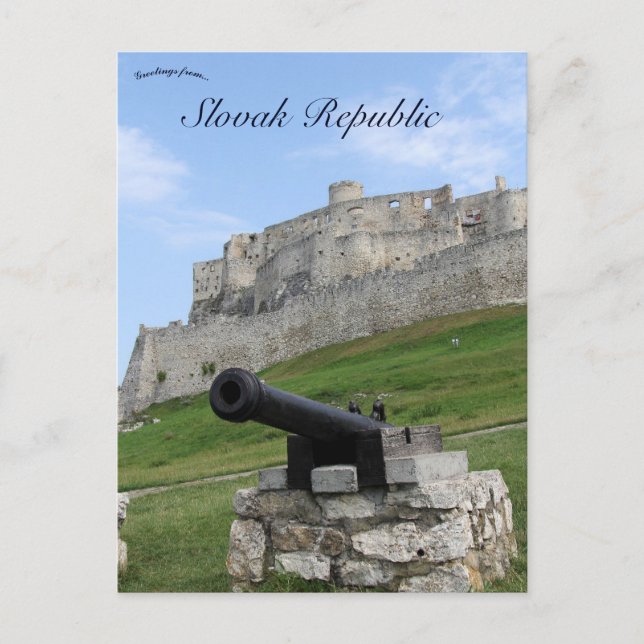 Cannon auf Schloss Spis Slowakische Republik Postkarte (Vorderseite)