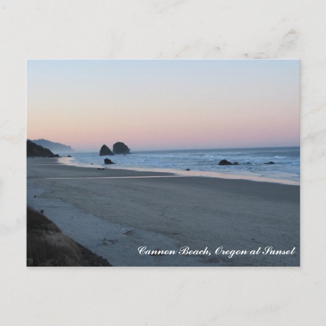 Cannon Beach AM, Cannon Beach, Oregon at Sunset Postkarte (Vorderseite)