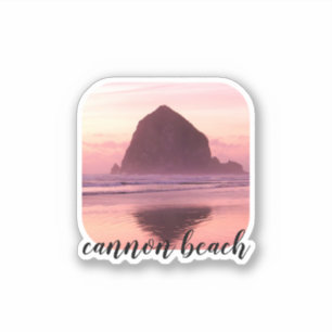 Cannon Beach Custom Pink Sunset Aufkleber