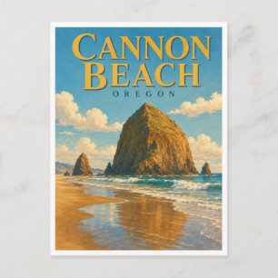 Cannon Beach Oregon Haystack Rock GeoSaga Postkarte