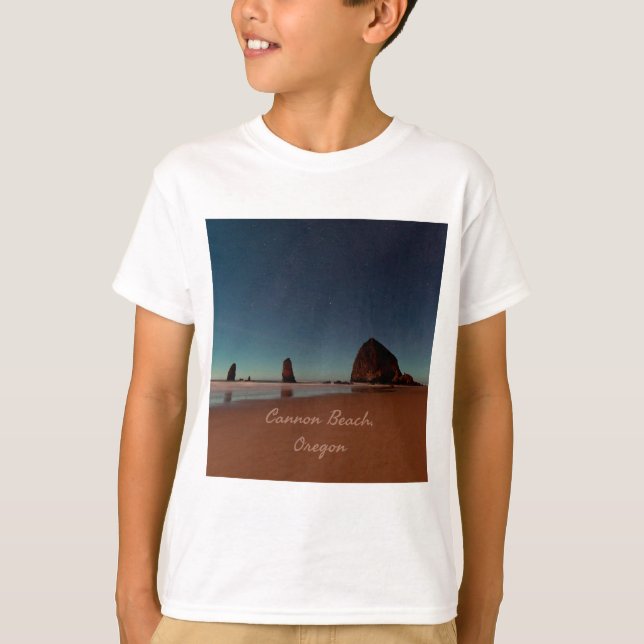 Cannon Beach Oregon Haystack Rock T-Shirt (Vorderseite)