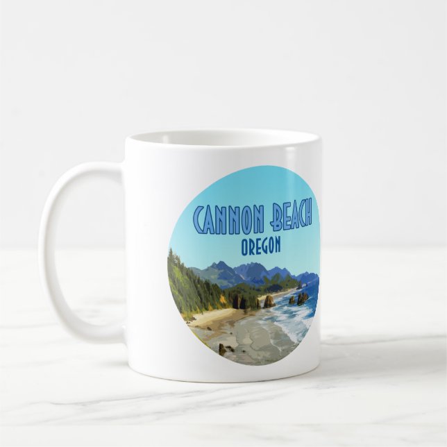 Cannon Beach Oregon Küste Vintag Kaffeetasse (Links)