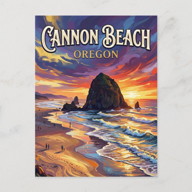 Cannon Beach Oregon Postkarte (Vorderseite)