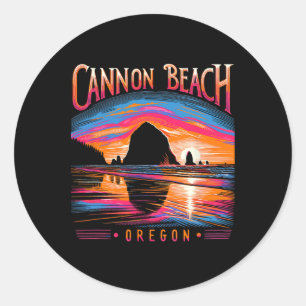 Cannon Beach Oregon Reise Sommer Familienurlaub Runder Aufkleber