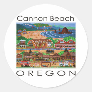 Cannon Beach ~ Oregon Runder Aufkleber