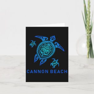 Cannon Beach Oregon Sea Blue Tribal Turtle Karte