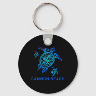 Cannon Beach Oregon Sea Blue Tribal Turtle Schlüsselanhänger