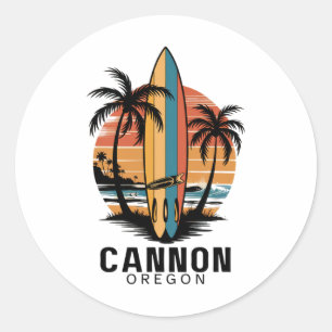 Cannon Beach Oregon Surfen Surfer  Runder Aufkleber