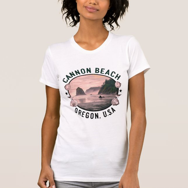 Cannon Beach Retro Vignette T-Shirt (Vorderseite)