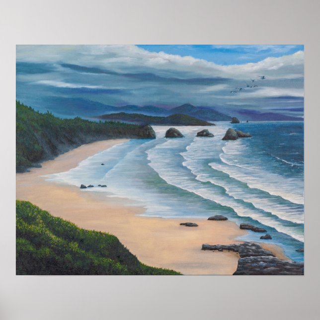 Cannon Beach Seascape Malerei Poster (Vorne)